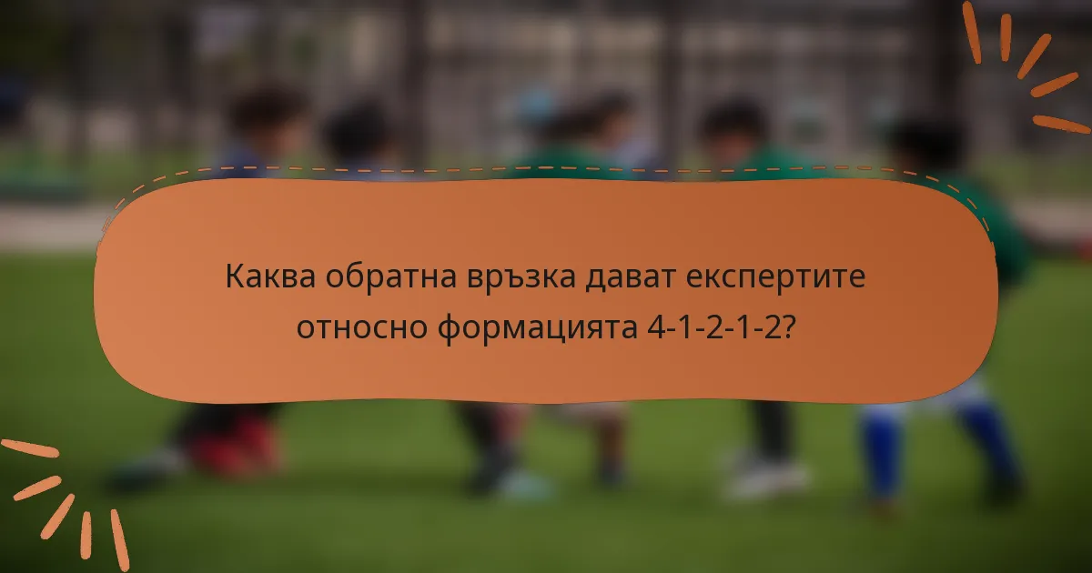 Каква обратна връзка дават експертите относно формацията 4-1-2-1-2?